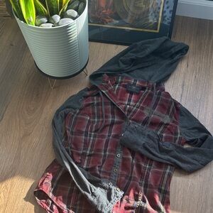 Harley-Davidson Red and Gray Plaid Shirt